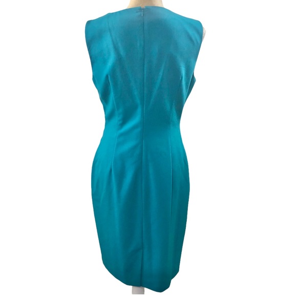 Calvin Klein Teal Starburst Sheath Dress Sz 8 - Picture 6 of 11
